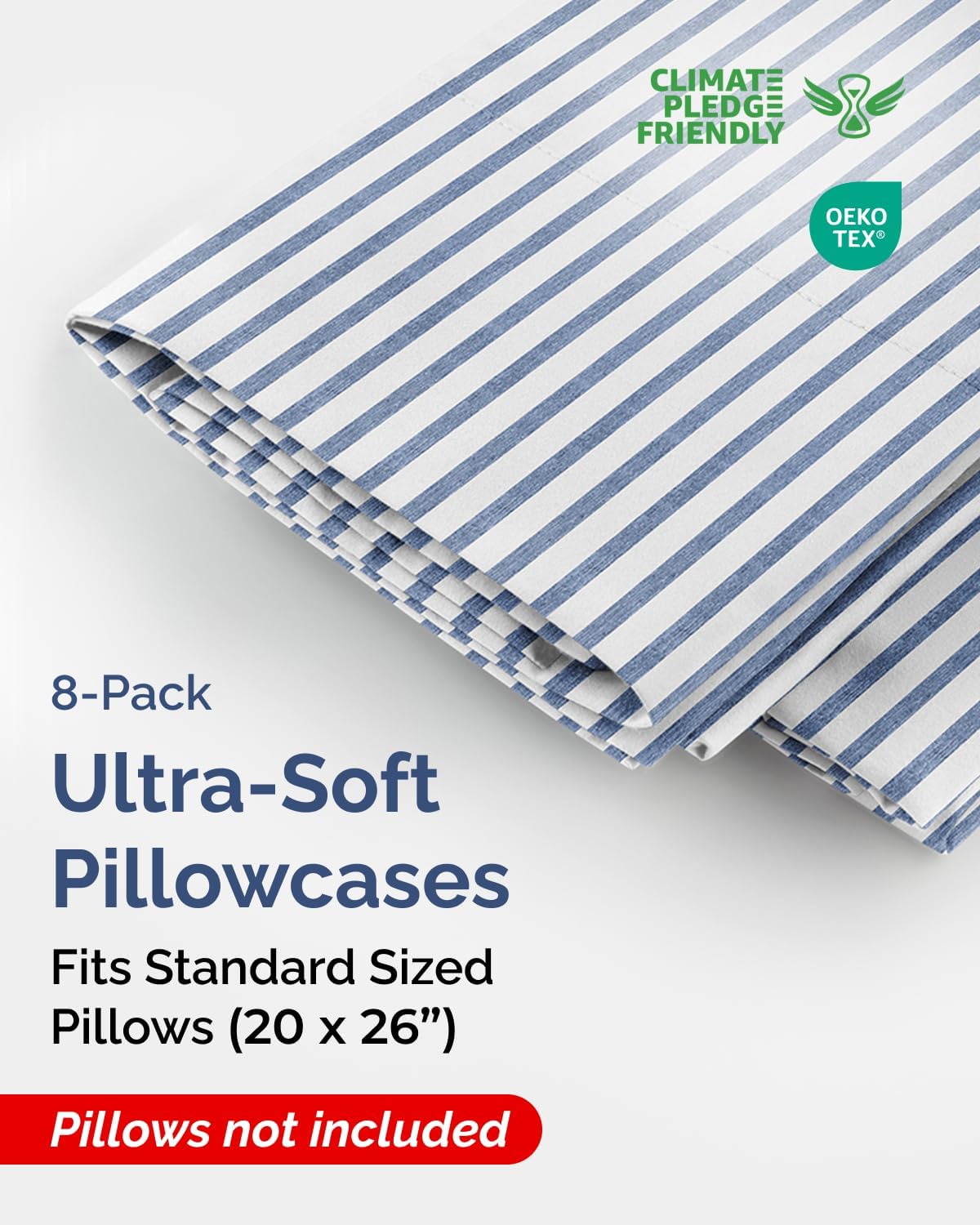 Standard Pillow Cases Set of 8 - Ultra Soft Hotel Quality Pillowcase Covers - Comfy & Wrinkle Free - Shrink & Fade Resistant - Machine…