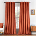 Miulee Velvet Curtains 108 inches Long 2 Panels - Luxury Burnt Orange Curtains for Bedroom Living Room Thermal Insulated Super Soft Window…