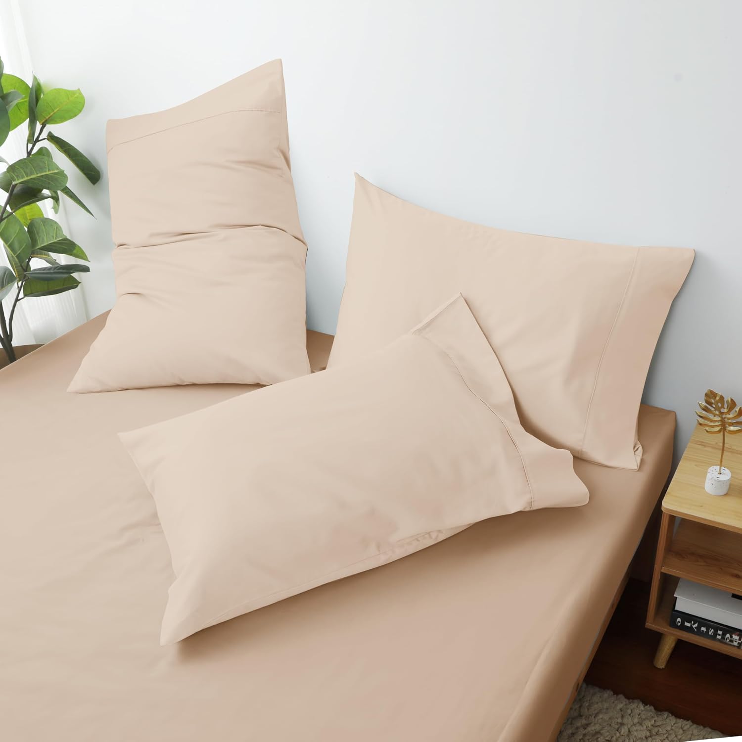 ShunjieHome 100% Egyptian Cotton Pillow Cases Set of 2, Queen Size 400 Thread Count Cooling Pillowcases, Soft and Breathable Pillow Covers wi…