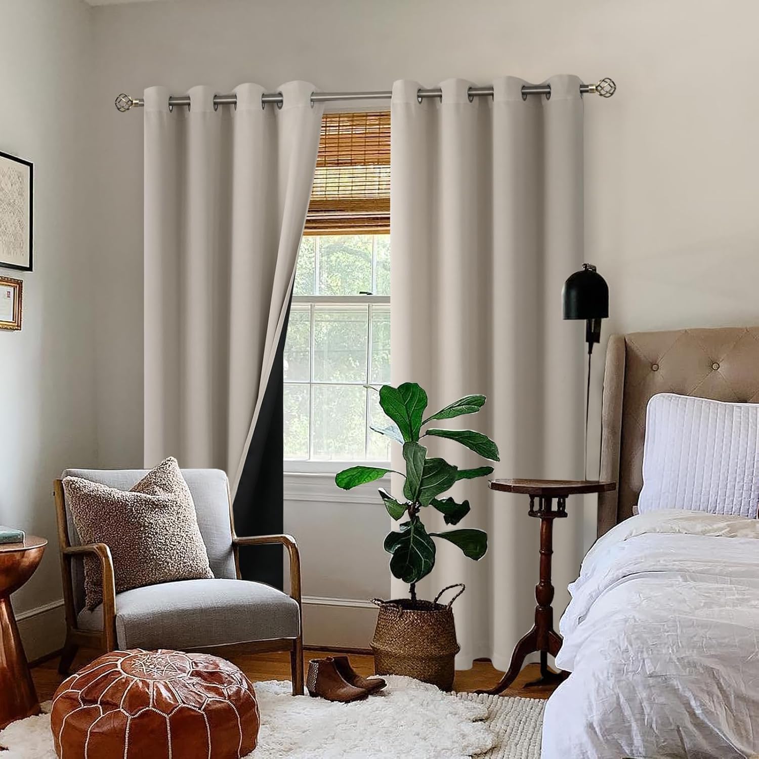 BGment 100% Blackout Curtains for Bedroom Window 84 Inch Length 2 Panels, Thermal Insulated Full Light Blocking Grommet Drapes for Living R…