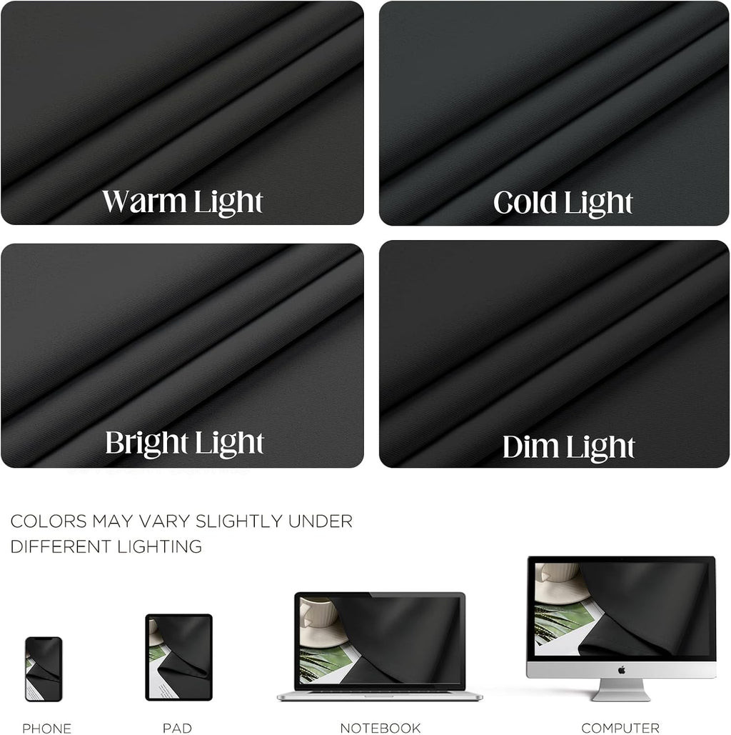 CUCRAF Dark Grey Blackout Curtains 90 inch Length 2 Panels Set, Room Darkening Drapes for Living Room Bedroom, Thermal Insulated Light…