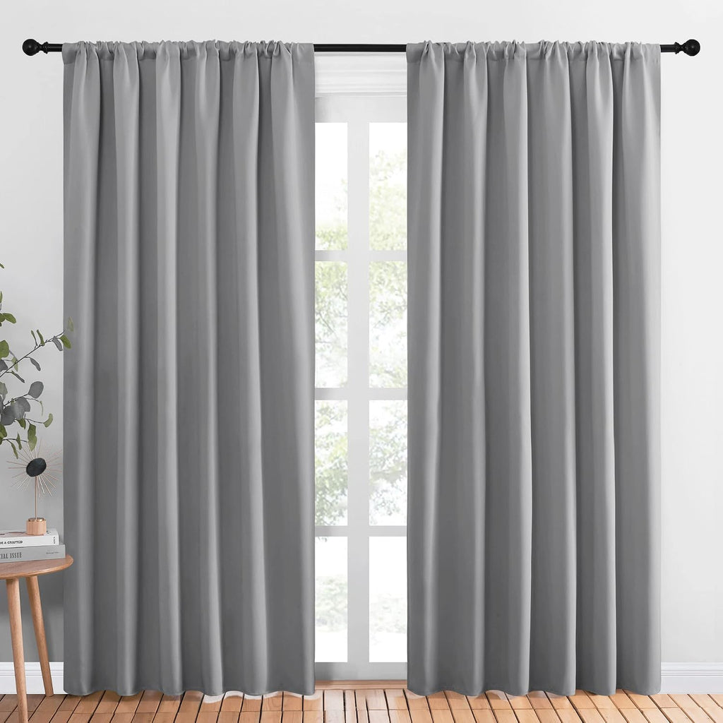 NICETOWN Blackout Curtain Panels 84 inches Long - Thermal Insulated Rod Pocket Blackout Drapes/Draperies for Sliding Glass Door Doorway…