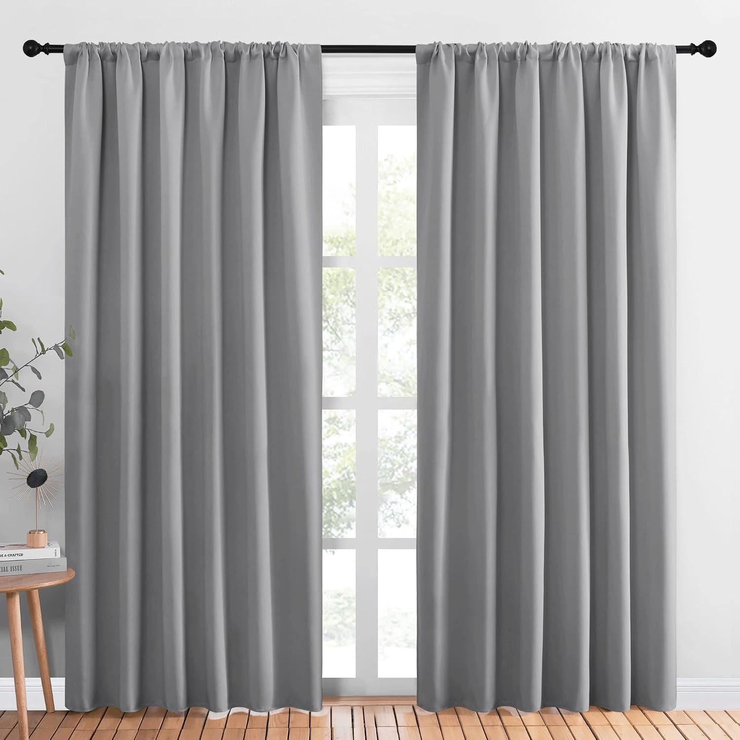 NICETOWN Blackout Curtain Panels 84 inches Long - Thermal Insulated Rod Pocket Blackout Drapes/Draperies for Sliding Glass Door Doorway…