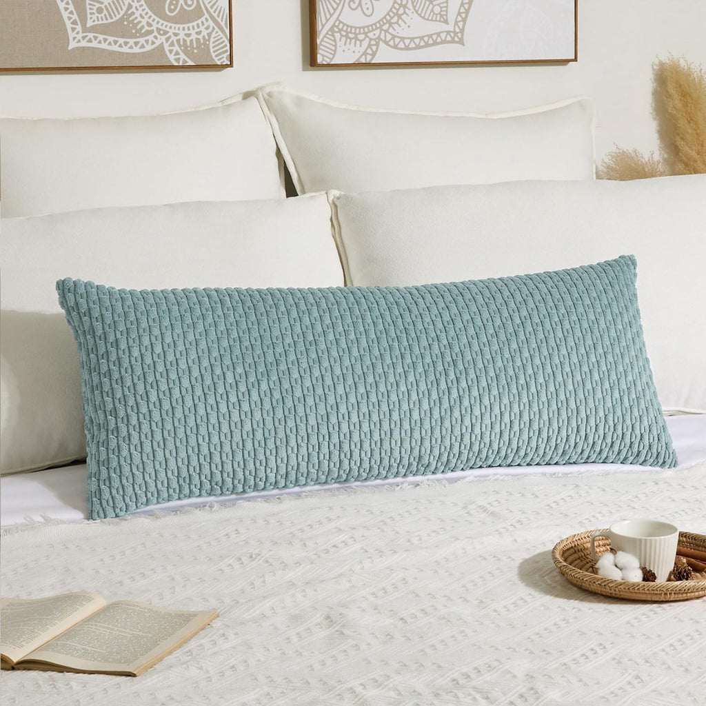 KevinTextile Kevin Textile 20x54 Inch Long Body Lumbar 1 Pack Boho Decorative Throw Pillow Cover Soft Striped Corduroy Rectangle Cushion Ca…