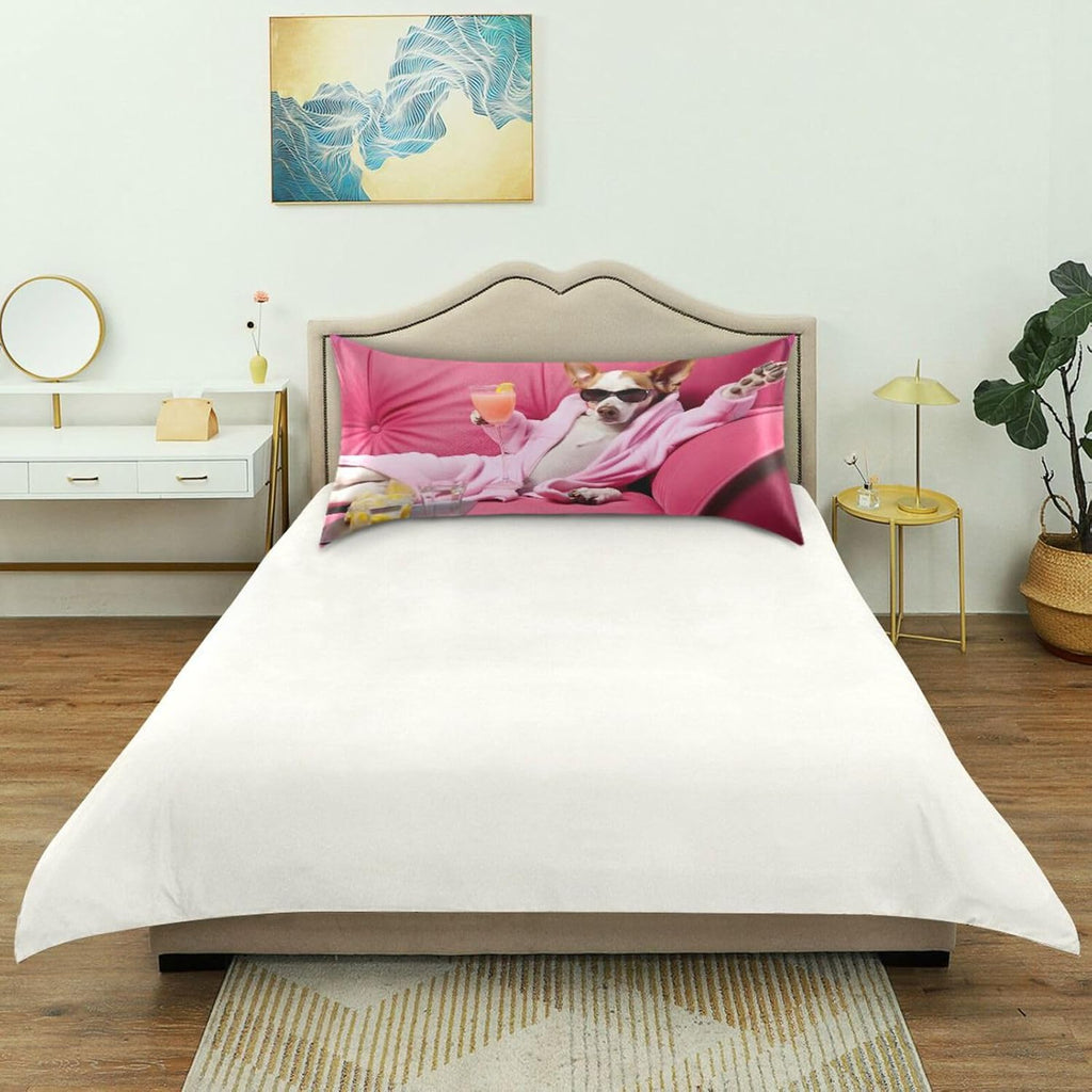 YETTASBIN Relaxing Dog Satin Pillowcase, Soft Breathable Silk Pillow Case with Envelope Closure for Hair and Skin, Queen Size 30 x 20 Inch