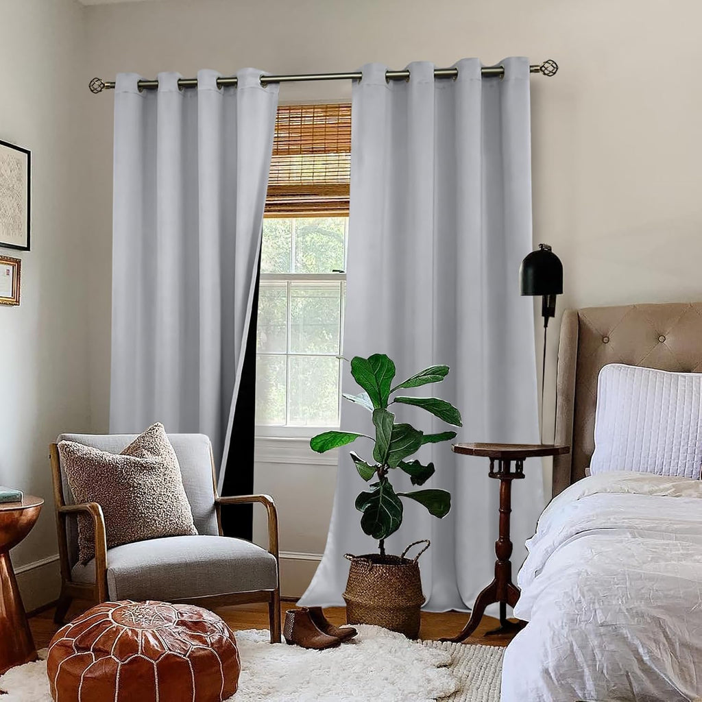 BGment 100% Blackout Curtains 108 Inch Long 2 Panles Set, Thermal Insulated Total Light Locking Soundproof Grommet Curtains & Drapes for Li…