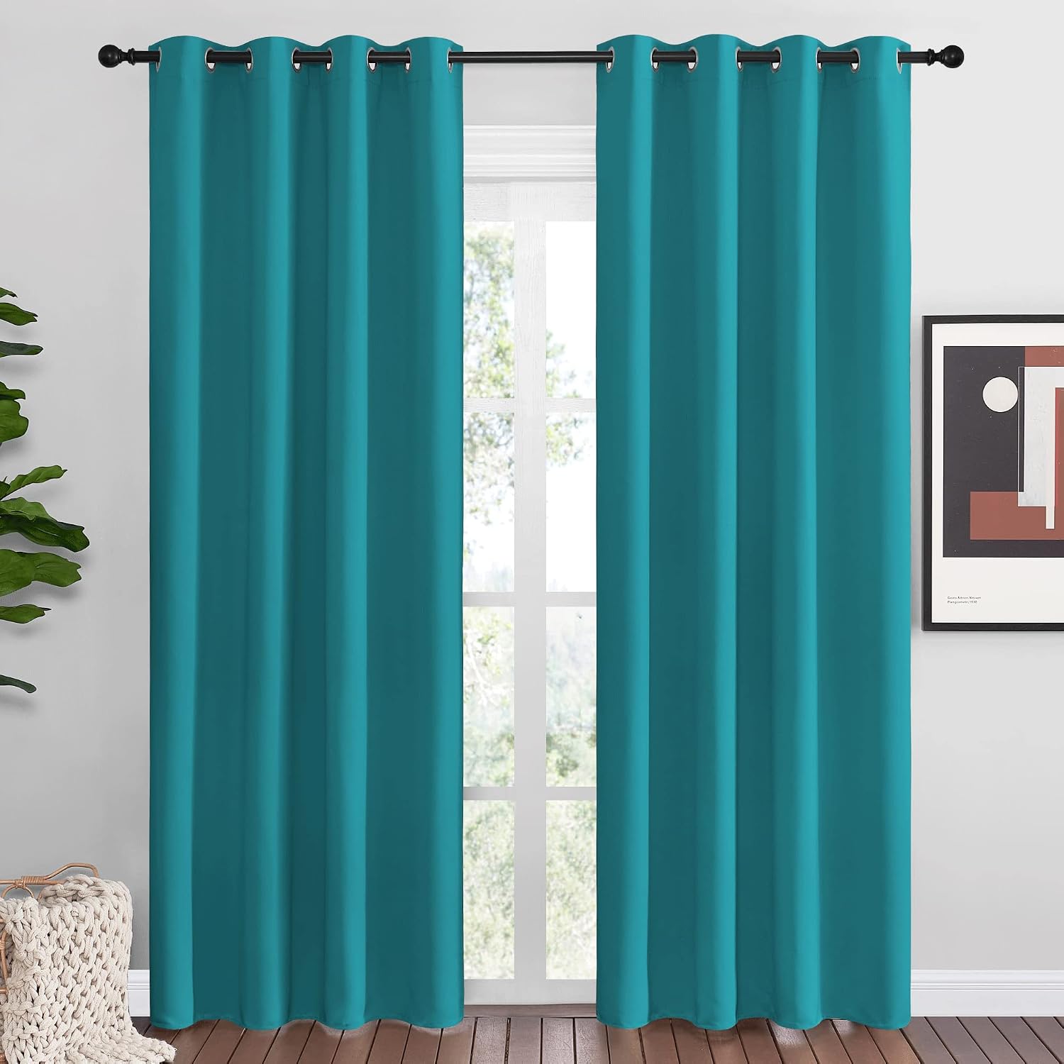 Nicetown Room Darkening Curtains 86 inch Length 2 Panels, Thermal Insulated Grommet Blackout Curtains for Modern Casual Elegant Bedroom Kid…