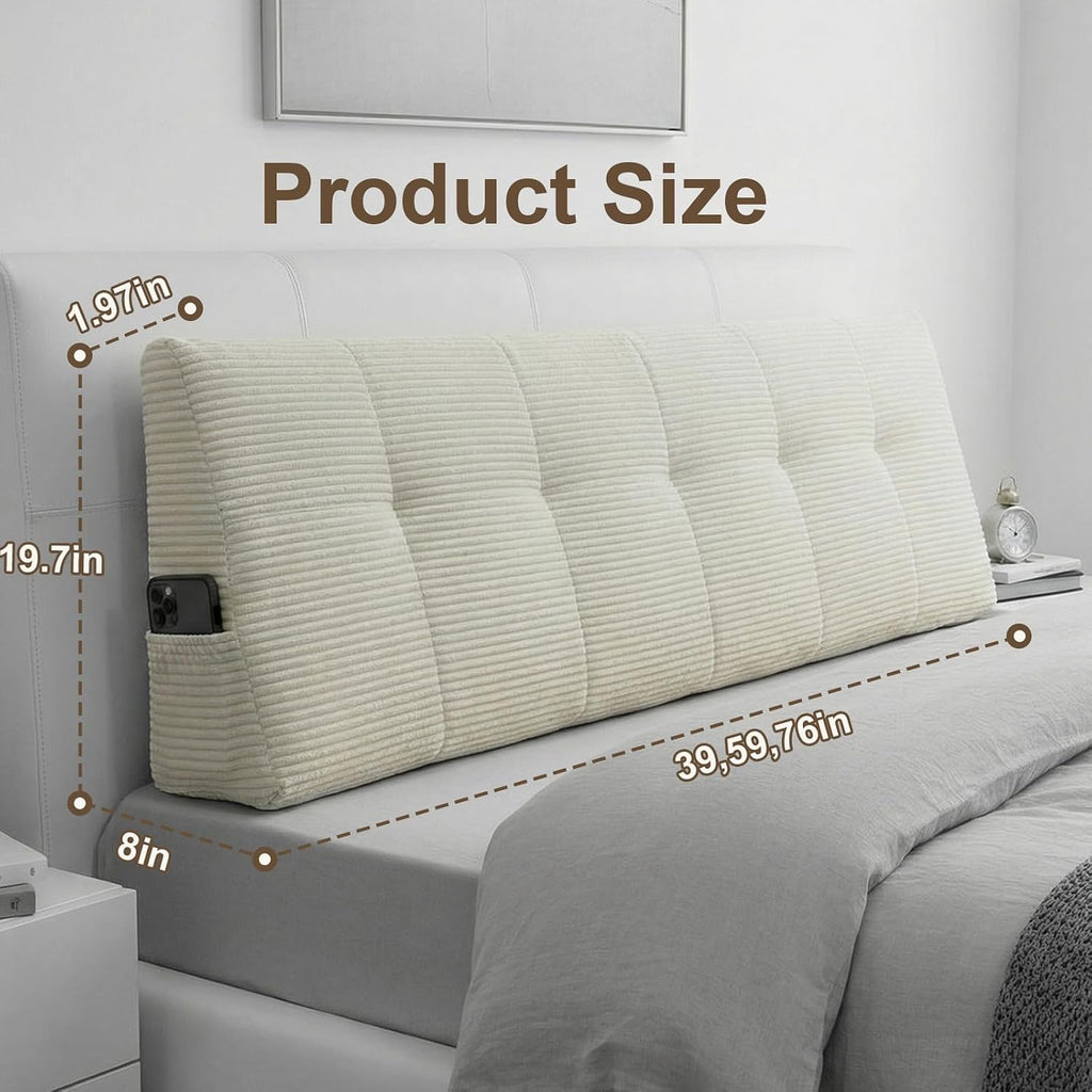 Djft Headboard Pillow Queen Size for Sitting in Bed, Large Bed Wedge Backrest Cushion with Ergonomic Foam, Reading Pillow Large Back…