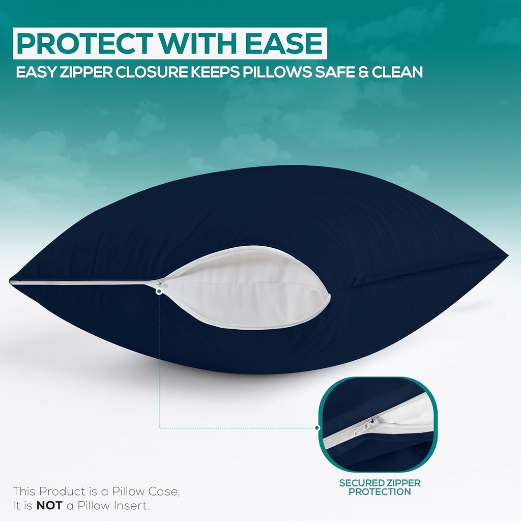 Utopiabedding Utopia Bedding 100% Waterproof Pillow Protectors with Zipper King Size (Set of 2), Bed Bug and Dust Mite Proof Zippered Pillo…