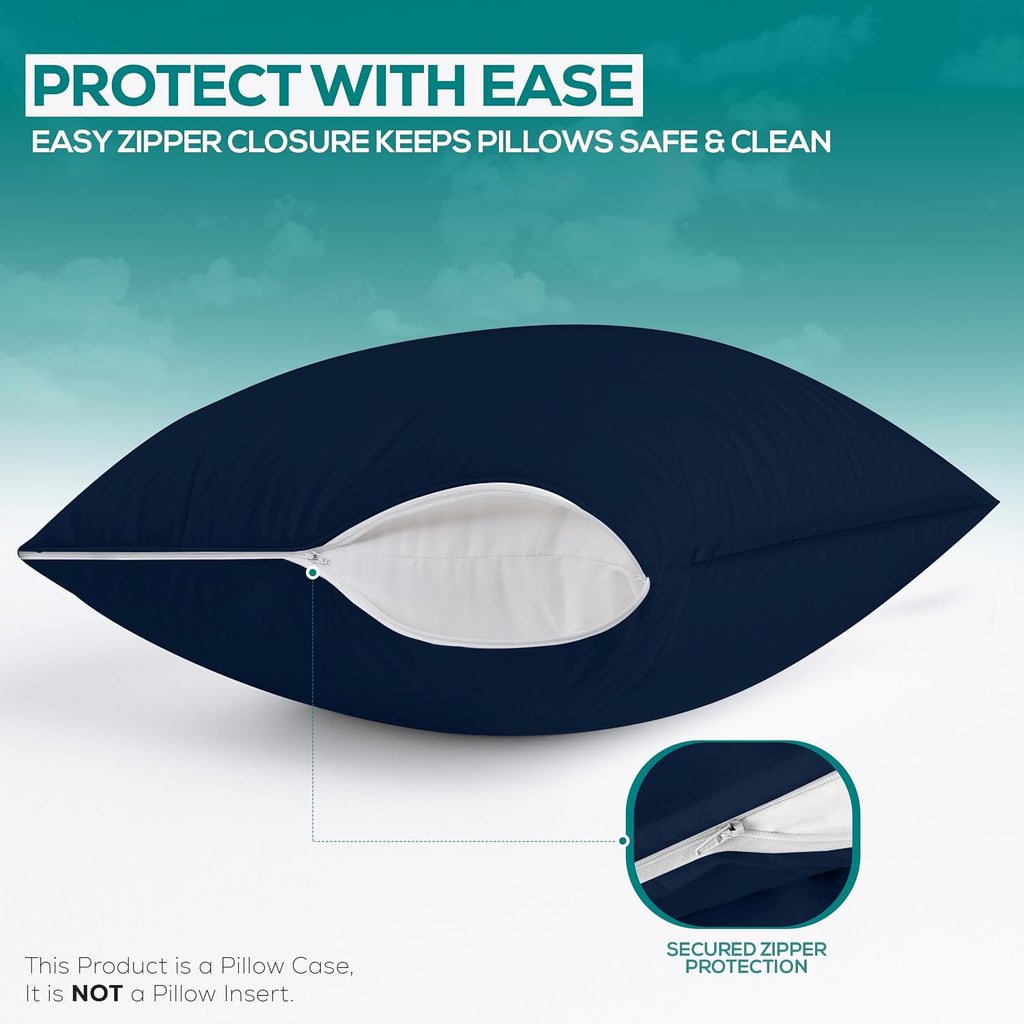Utopiabedding Utopia Bedding 100% Waterproof Pillow Protectors with Zipper Body Size (Set of 2), Bed Bug and Dust Mite Proof Zippered Pillo…