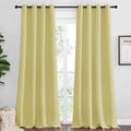 Nicetown Paler Yellow Blackout Curtains 108" Long for Office, 55" Wide, 2 Pieces, Dining Room, Guest Room, Sound Reducing Heat and Cold Blo…