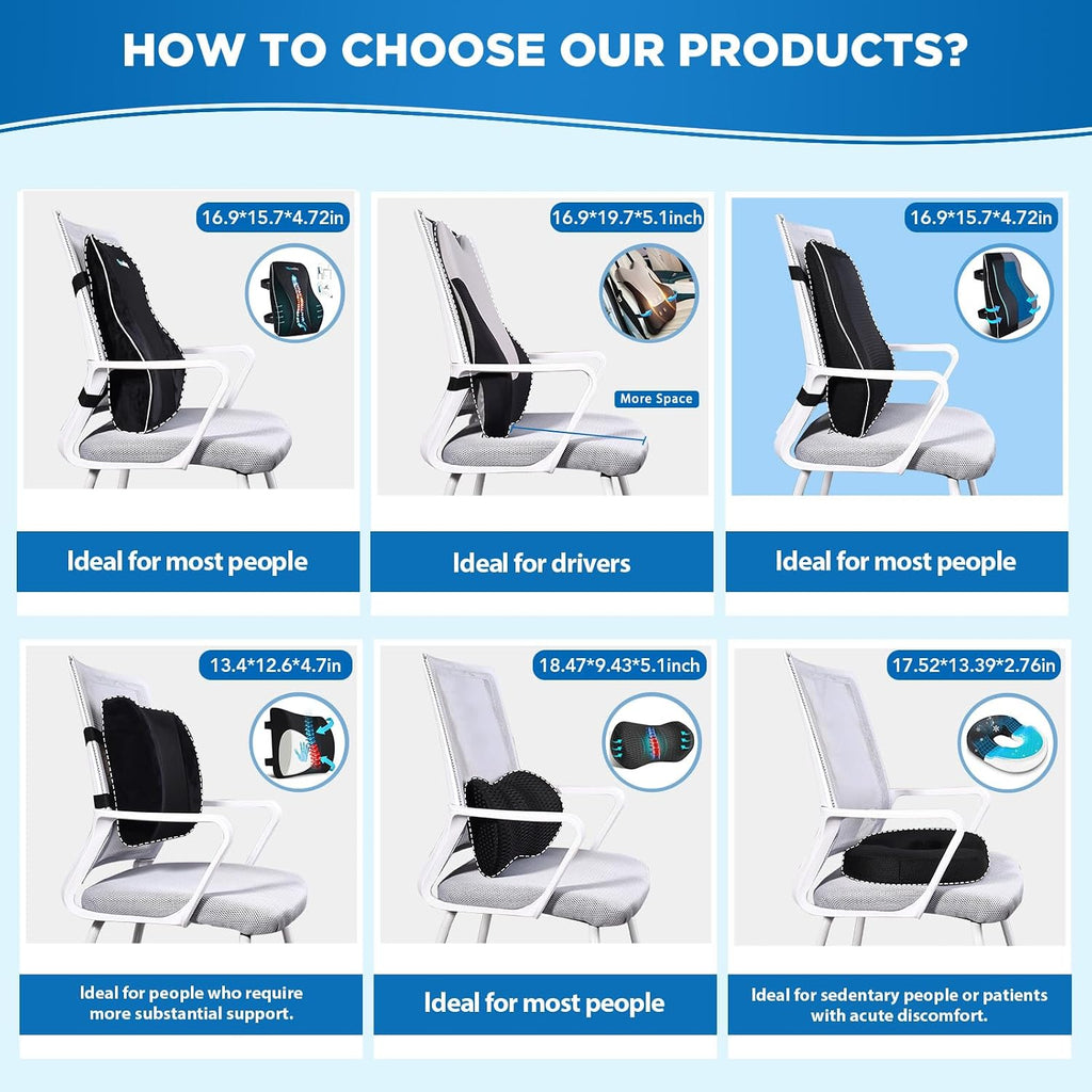 Niceedaybrand Gel Lumbar Support Pillow for Office Chair Car Gaming Chair Lower Back Back Support, Cooling Memory Foam Cushion for not stan…
