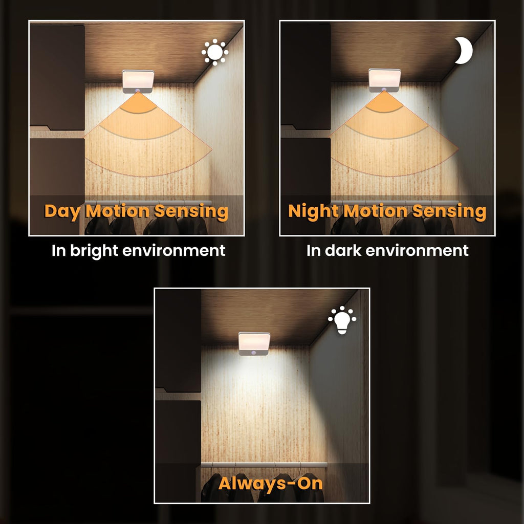 Motion Sensor Light Indoor Rechargeable, Battery Night Light 2000mAh, Motion Activated Night Lights Stick on 2 Pack, Dimmable Stair…