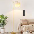 Ambimall 60" Gold Floor Lamp with Remote Control and Stepless Dimmable Bulb, Colors Temperature & Brightness Adjustable, Modern Floor…