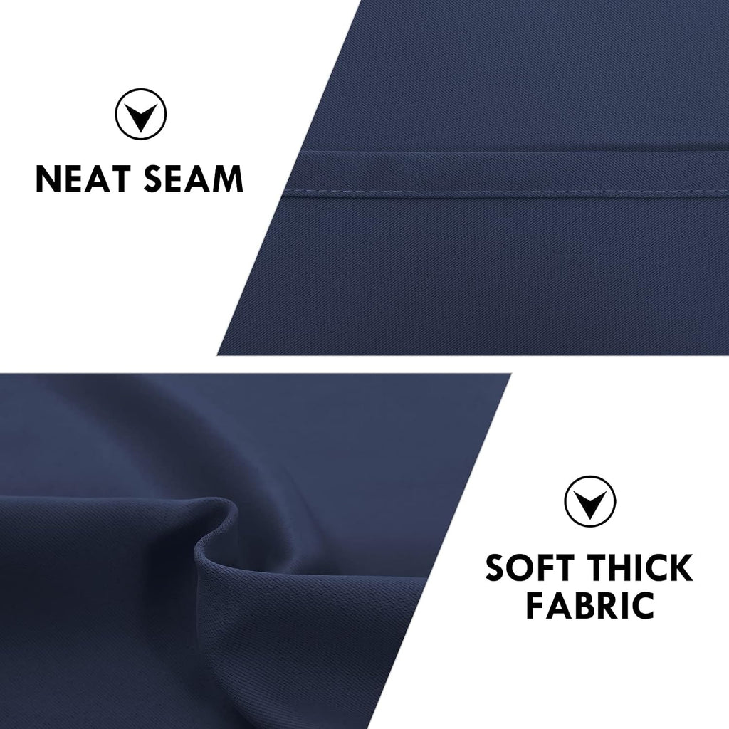 Dwcn Blackout Curtains Room Darkening Thermal Insulated Bedroom Curtains Window Curtain Panels, 52 x 84 inches Long, Set of 2 Navy Rod Pock…