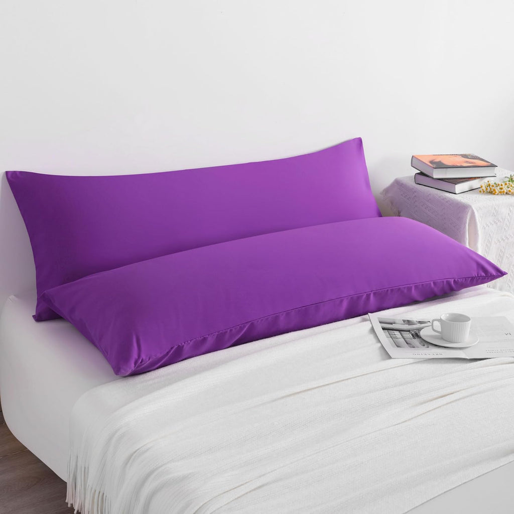 Ntbay Body Pillow Cases Set of 2, 2 Pack Brushed Microfiber Pillow Cases, Soft, Wrinkle, Fade, Stain Resistant Pillow Cases with Envelope C…