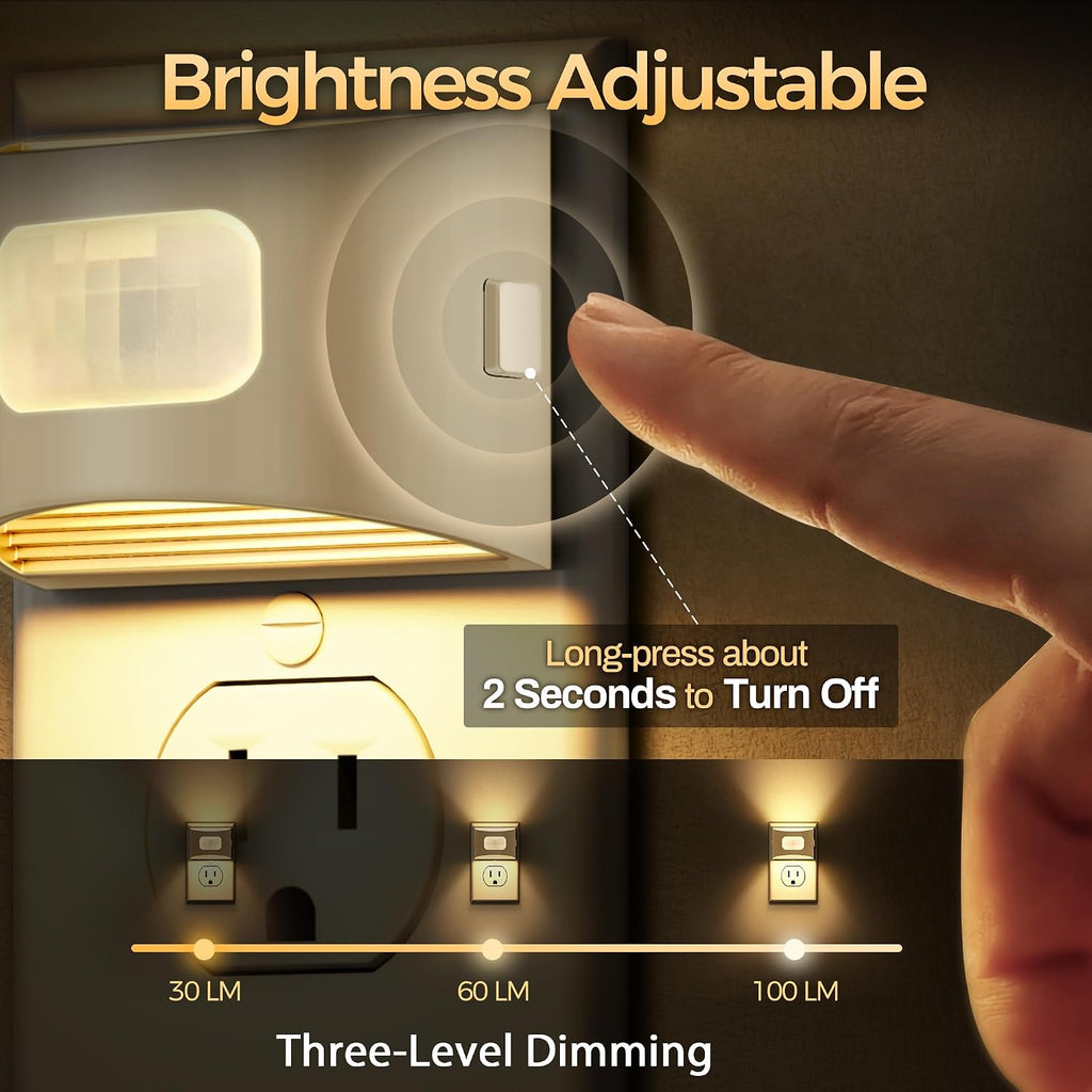 DORESshop LED Night Light[2 Pack], Night Lights Plug into Wall, 3 Mode Motion Sensor Night Light Plug in, Dusk to Dawn Sensor…