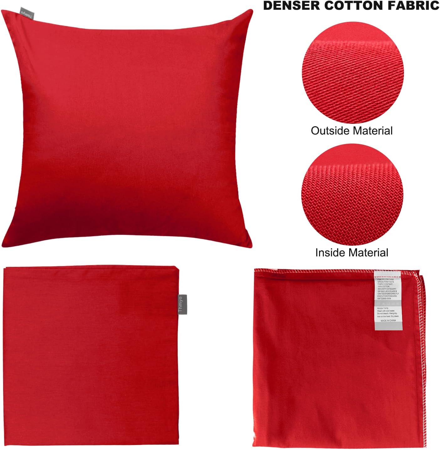 Thmyo 4-Pack 100% Cotton Comfortable Solid Decorative Throw Pillow Case Square Cushion Cover Pillowcase Sublimation Blank Pillow Covers DIY…