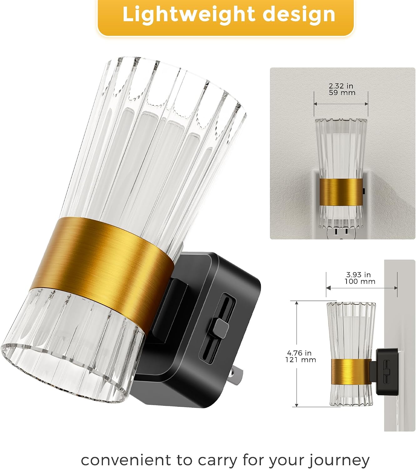 L LOHAS LED Night Light, Night Lights Plug into Wall, 3000K Soft Warm 0-100LM Adjustable Modern Night Lights, Automatic Nightlights Pulg…
