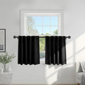 Ponydance PONY DANCE Black Short Curtains for Bathroom Window, Half Drapes for Kitchen Window, loft Thermal Insulated Curtain Tiers for Bed…