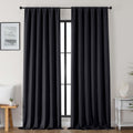 Gwine Black Blackout Curtains for Bedroom 96 Inch Length, Room Darkening Energy Saving Black Out Curtains for Living Room, Window…