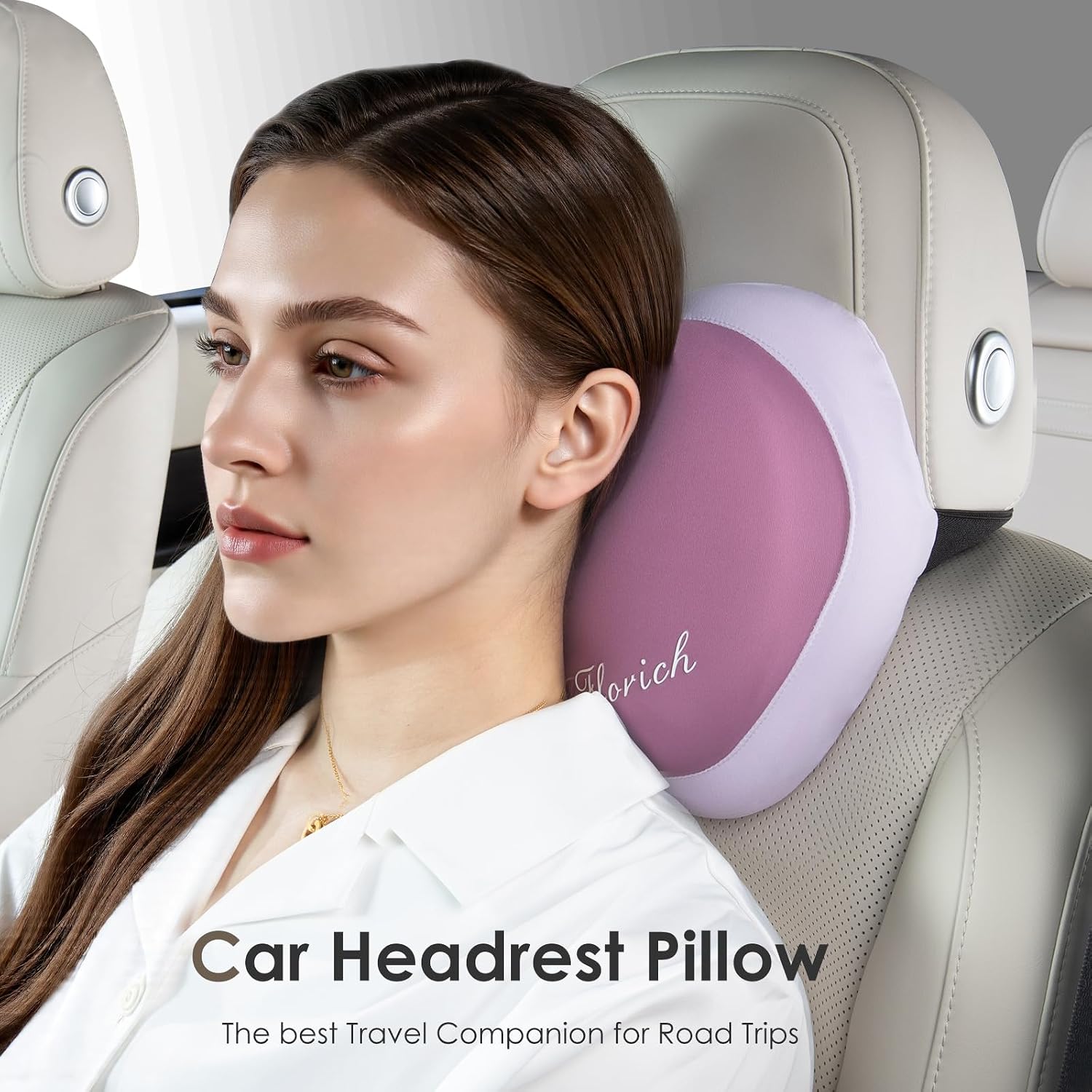 FLORICH 3 PCS Seat Cushion for Carseat Lumbar Support Pillow Car Neck Headrest Pillows Ultrathick Memory Foam Seat Pads Pressure Relief…