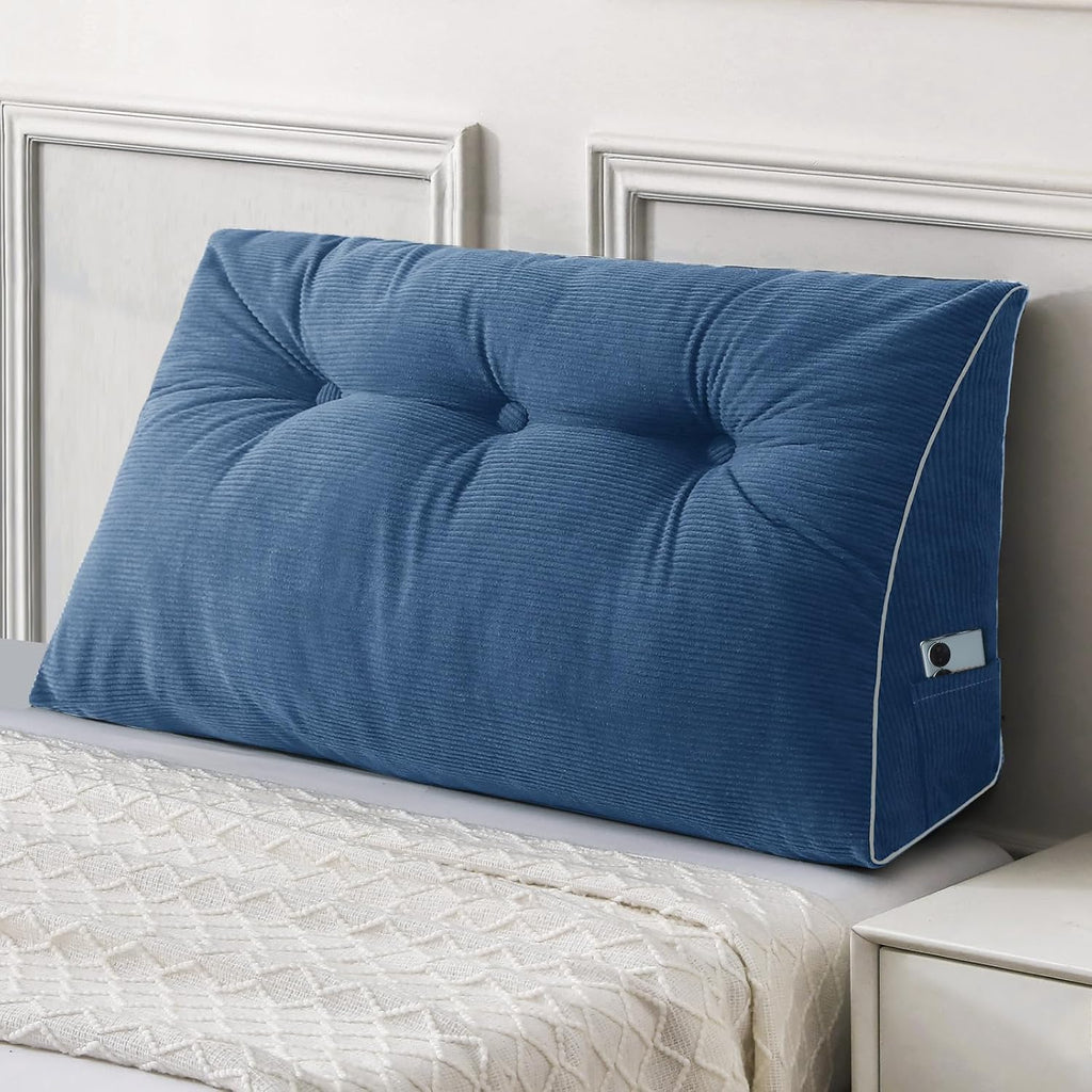 Sasttie Headboard Pillow Twin/Twin XL, Wedge Pillow Headboard for Dorm, Triangular Daybed Backrest Cushion for Sitting or Reading in Bed, w…
