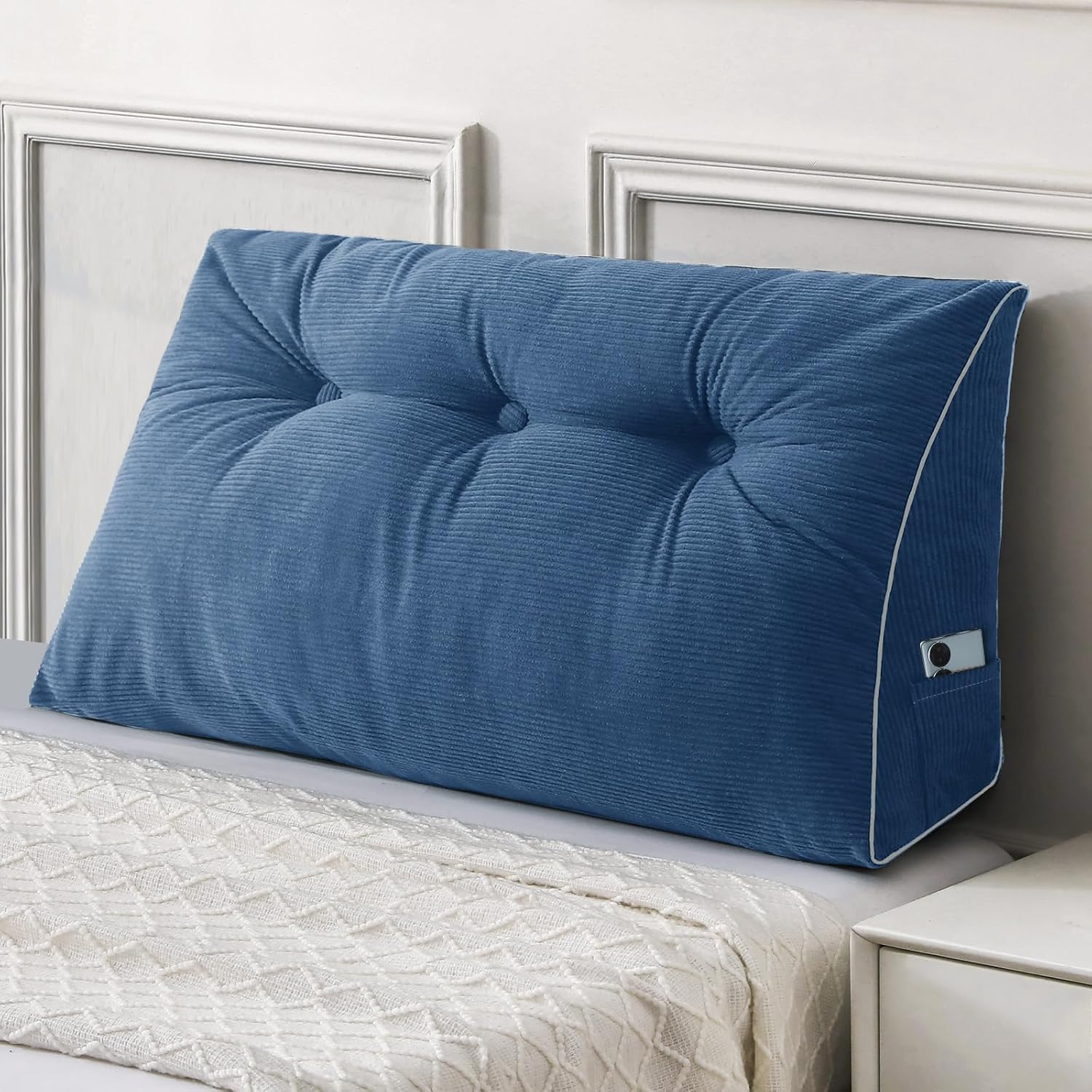 Sasttie Headboard Pillow Twin/Twin XL, Wedge Pillow Headboard for Dorm, Triangular Daybed Backrest Cushion for Sitting or Reading in Bed, w…