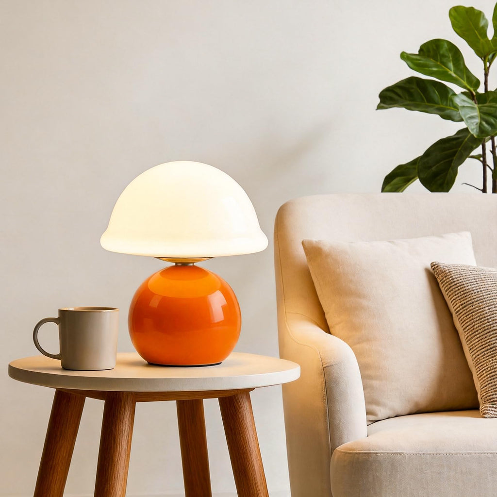 Mushroom Table Lamp for Bedroom, Cozy Bedside Lamp with Glass Shade, Stepless Dimmable Nightstand Lamp for Relaxing Bedroom Decor &…