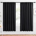 NICETOWN Black Blackout Curtain Blinds - Solid Thermal Insulated Window Treatment Blackout Drapes for Bedroom (2 Panels, 62 inches Wide…
