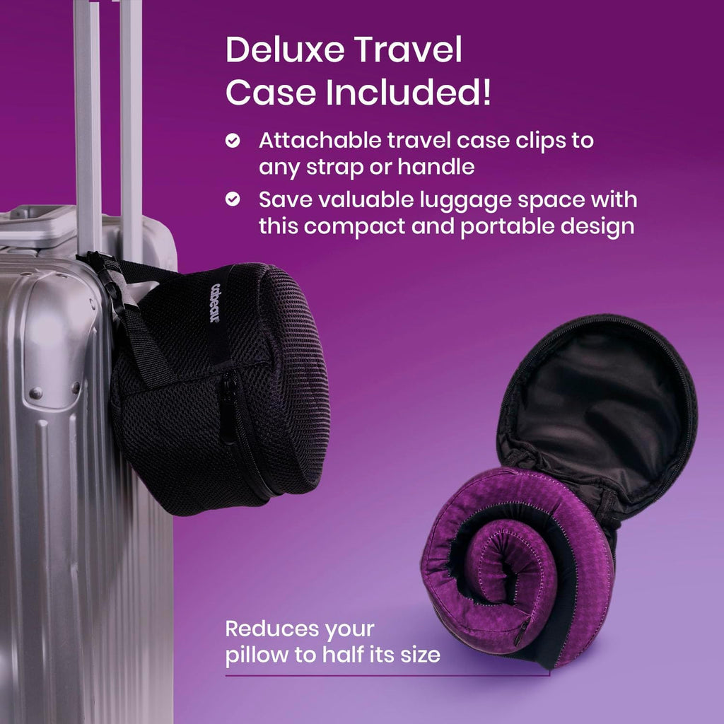 Cabeau Long Haul Flight Cooling Travel Neck Pillow – Evolution Cool – Supportive Memory Foam with Airflow Vents – Compact with Carrying…