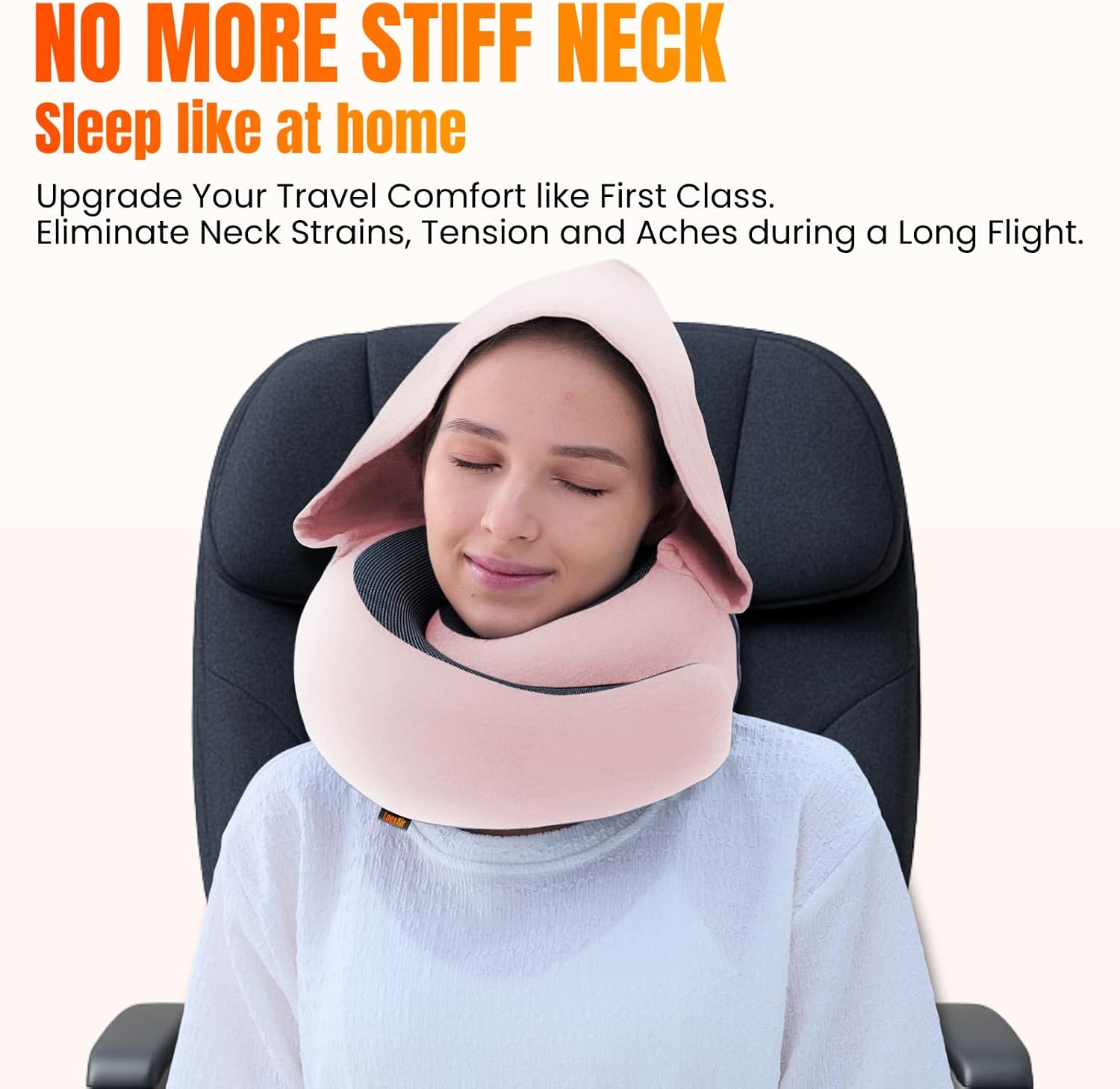 LOEXAIRTM Hooded Pro Travel Pillow - Memory Foam Neck Support Pillow for Airplane, Flight - Super-Soft Pure Cotton Fabric, Maximum Privacy…