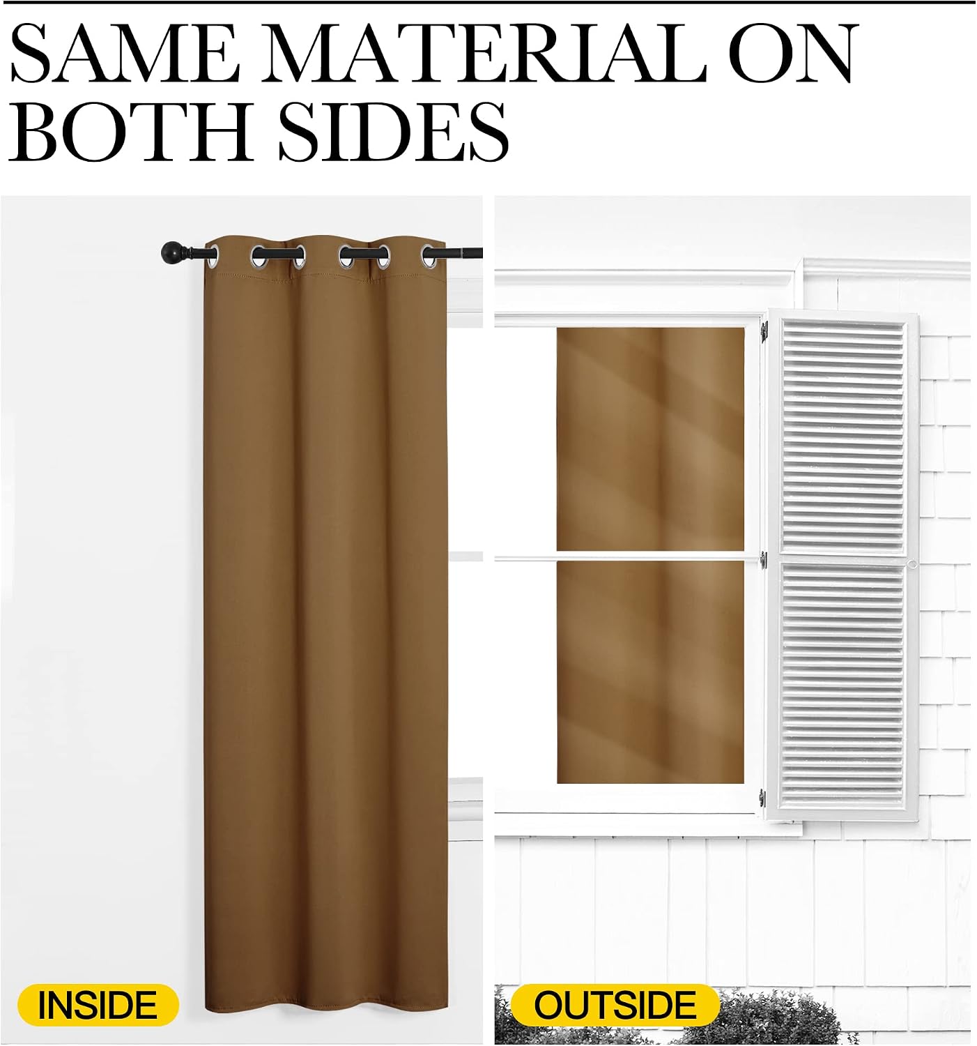 NICETOWN Sleek Blackout Curtains 40 inches Length for Small Windows, 2 Panels, Gold Brown, 29 inches Width, Noise Reducing and Block…