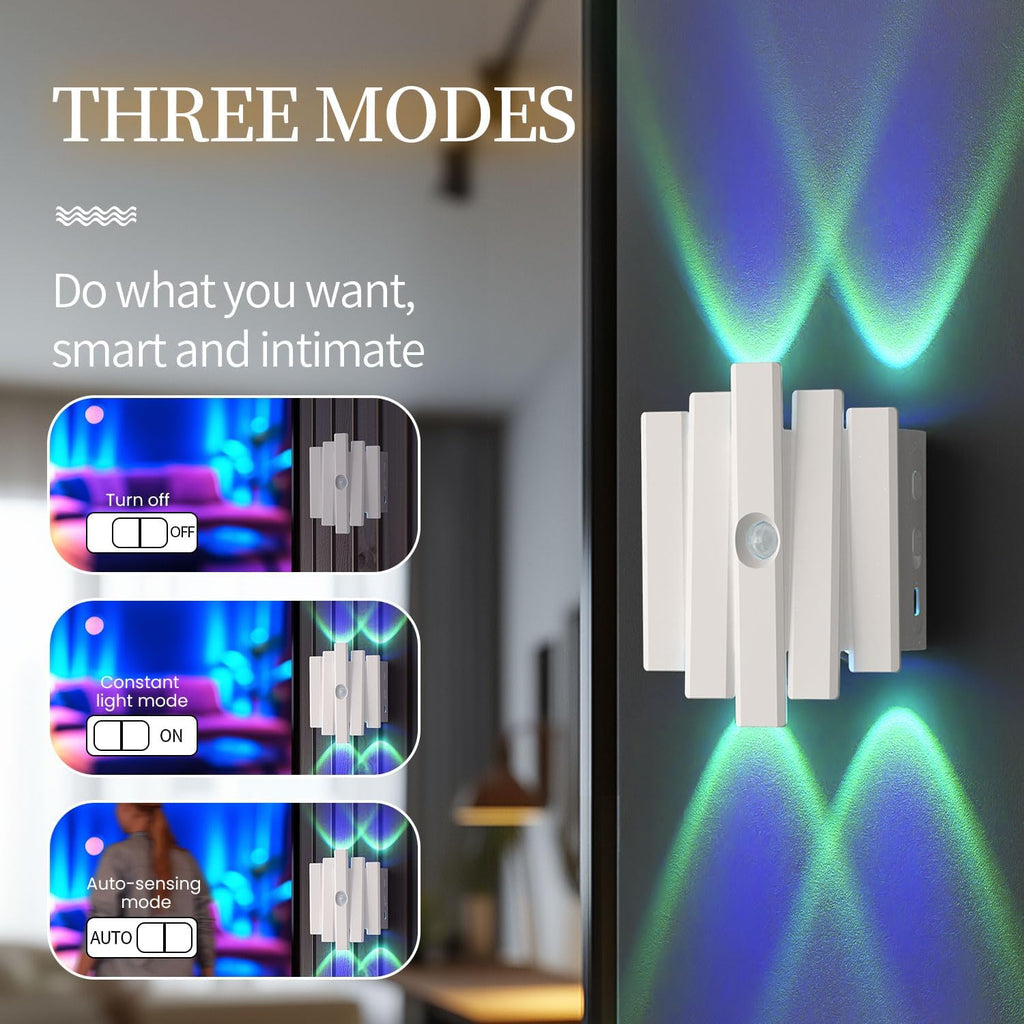 Rechargeable Motion Sensor Night Light, Magnetic RGB Color Changing LED Ambient Lighting, Compact Battery Operated Indoor Wall Light for…