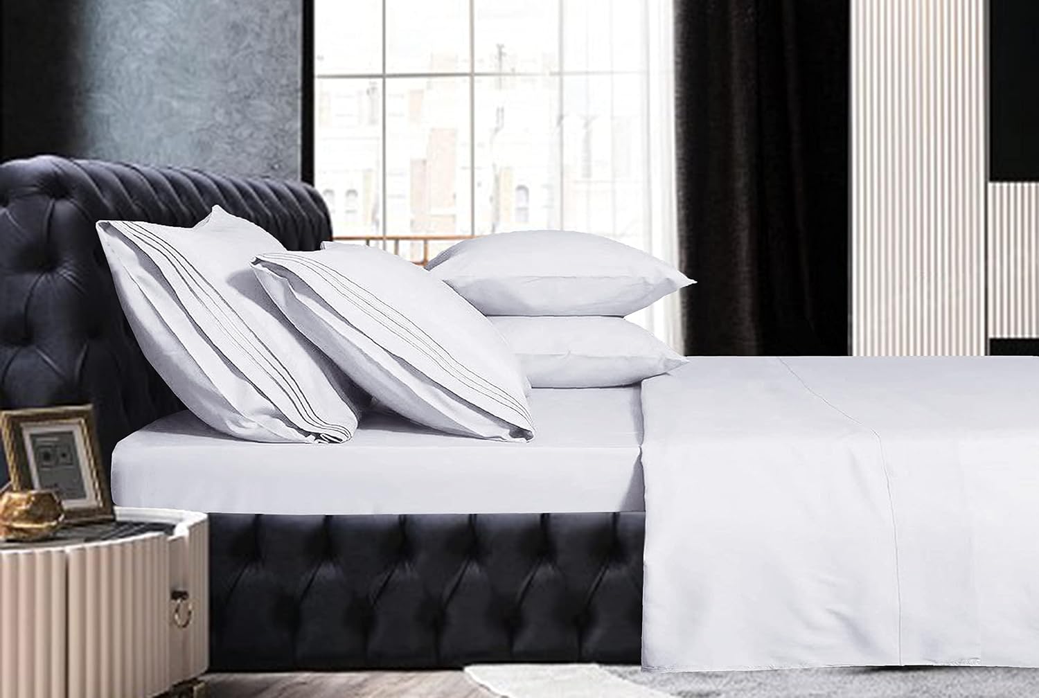 MocassiLuxuryBedding Mocassi Full Sheet Set - Luxury Hotel 1800 Premier Bedding Sheets & Pillowcases - Ultra Soft Breathable & Cooling Bed…