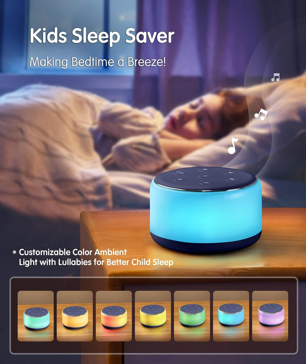 FamiSym Sleep Sound Machine for Babies Kids Adults - Rechargeable White Noise Machine for Sleeping with Night Light, 34 Soothing Sounds…