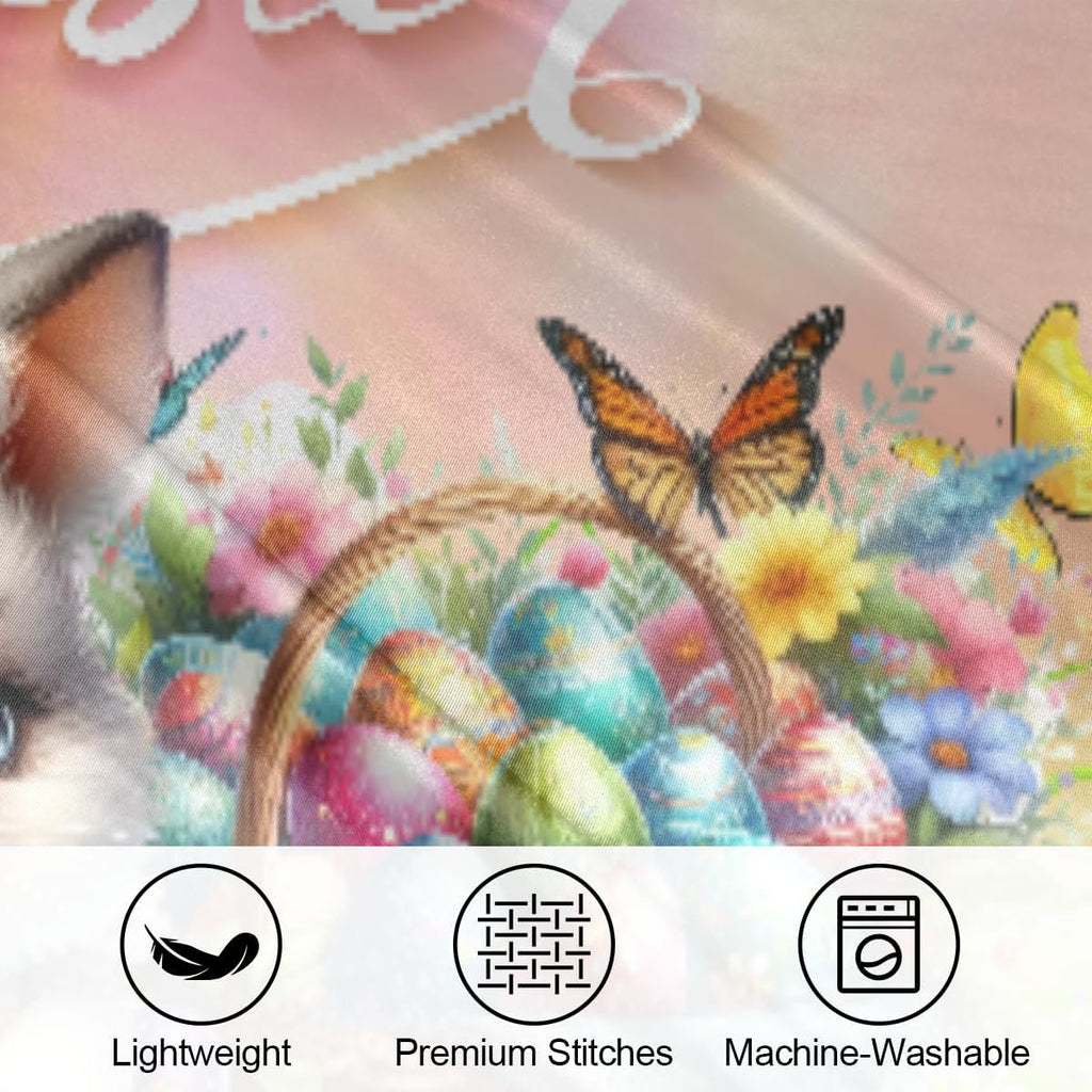 Happy Easter Rabbit Satin Pillowcase for Hair and Skin Soft Silk Pillow Cases with Envelope Closure Cooling Pillow Case Slip 15.99 Pillow…