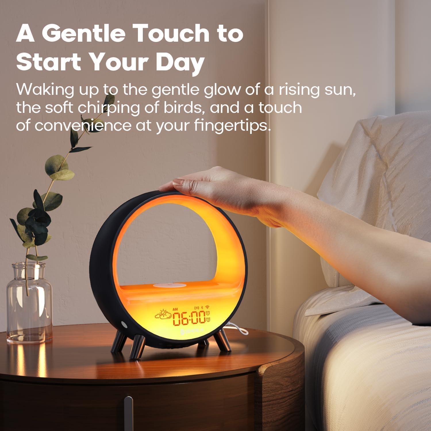 Dekala Arches Sunrise Alarm Clock Sunset White Noise Sound Machine Sleep Timer Loud Alarm Clock for Heavy Sleepers Natural Sound Wake-Up…