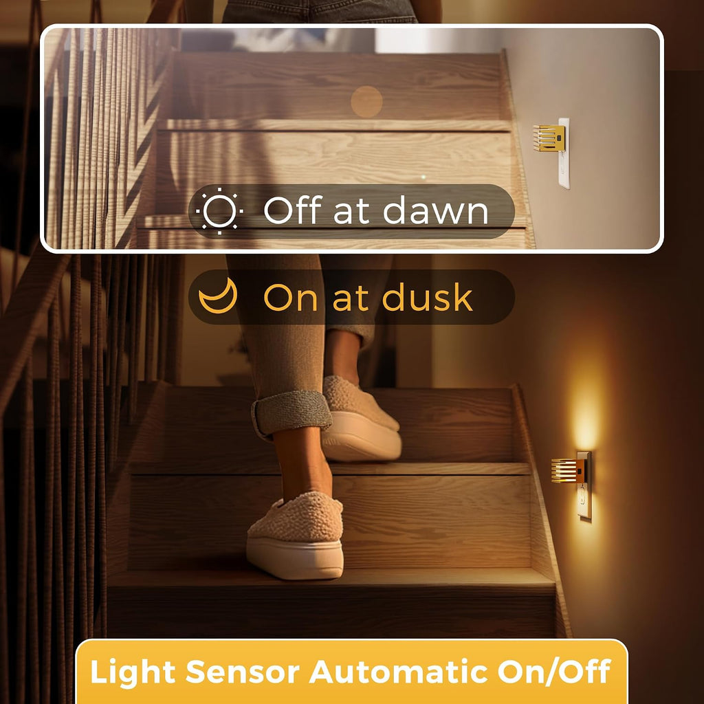 L LOHAS LED Night Lights Plug into Wall, 2 Pack Modern Night Light with Dusk to Dawn Sensor, Dimmable Plug in Night Light, Adjustable…