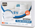 Utopiabedding Utopia Bedding 100% Waterproof Pillow Protectors with Zipper King Size (Set of 40), Bed Bug and Dust Mite Proof Zippered Pill…