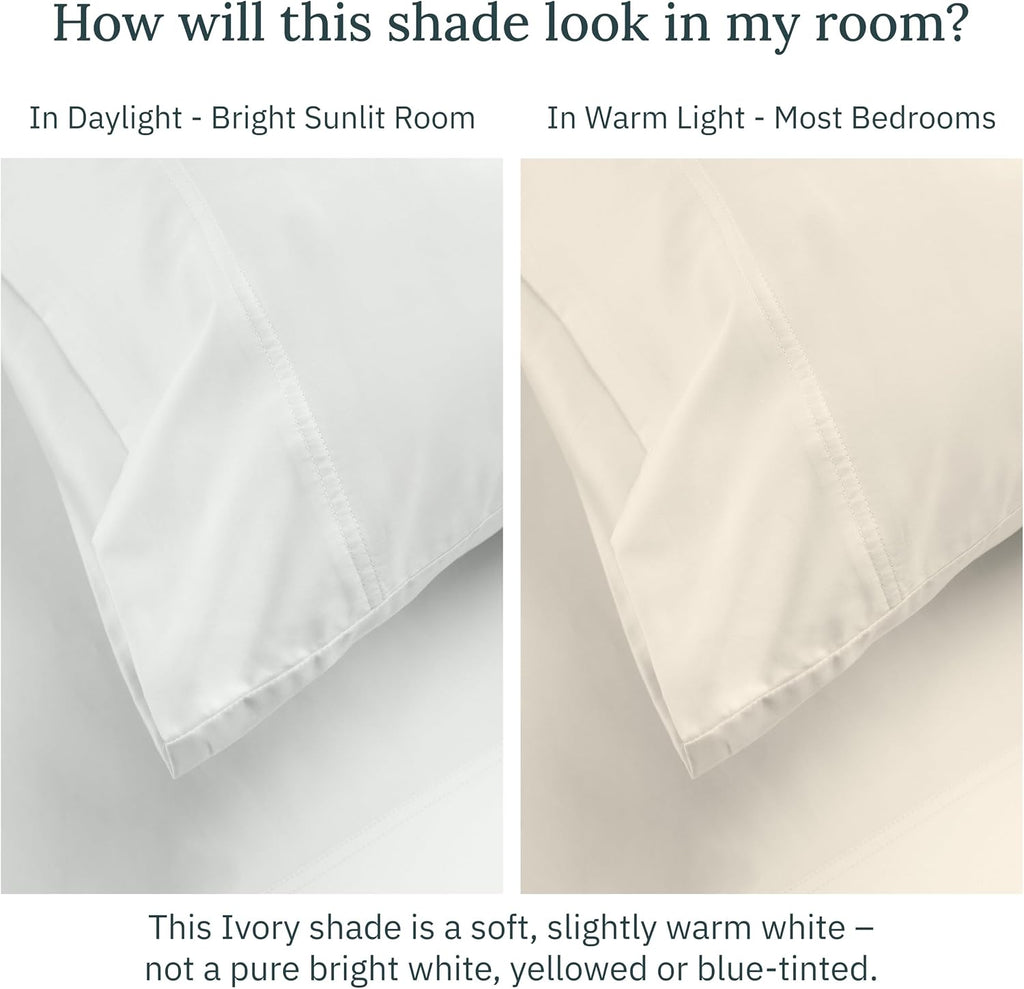 CaliforniaDesignDen 100% Egyptian Cotton Pillow Cases, King Size Pillow Cases Set of 2, Sateen Weave, Soft and Breathable King Pillow Cases…