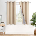Xwzo 100% Blackout Curtain Panels - Thermal Insulated Black Liner Curtains, Noise Reducing and Heat Blocking Drapes for Hall and Studio Win…