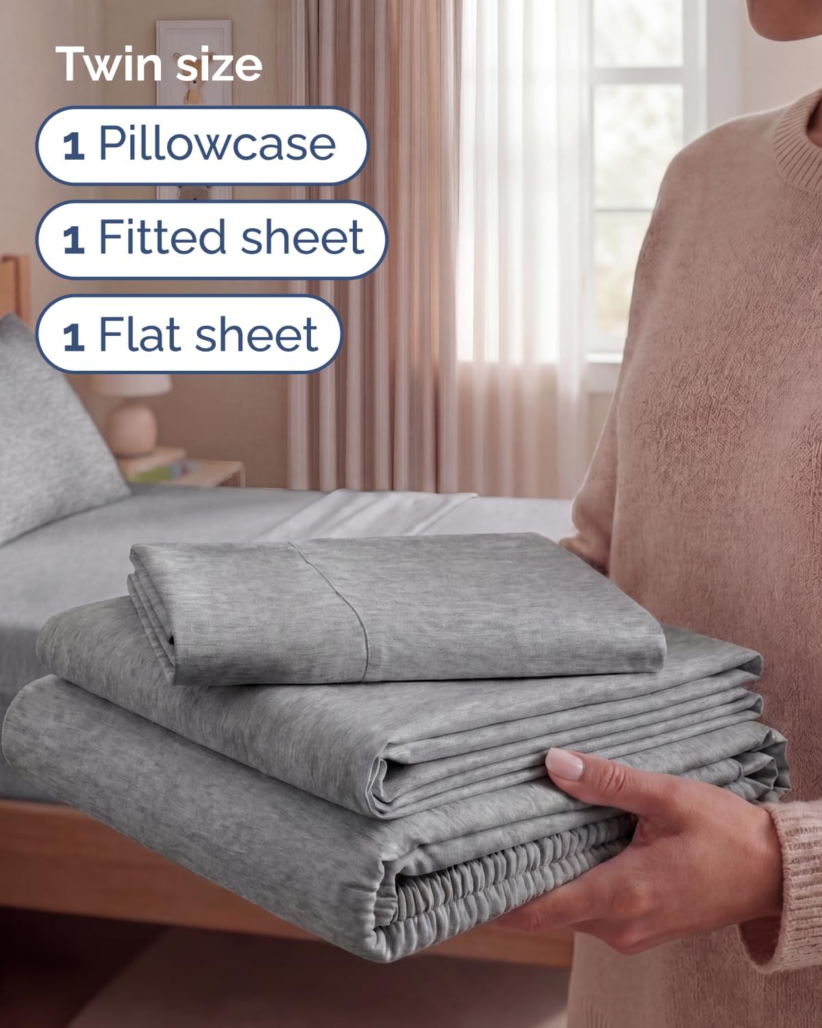 Twin Size 3 Piece Sheet Set - Comfy Breathable & Cooling Sheets - Hotel Luxury Bed Sheets for Women & Men - Deep Pockets, Easy-Fit, Soft…
