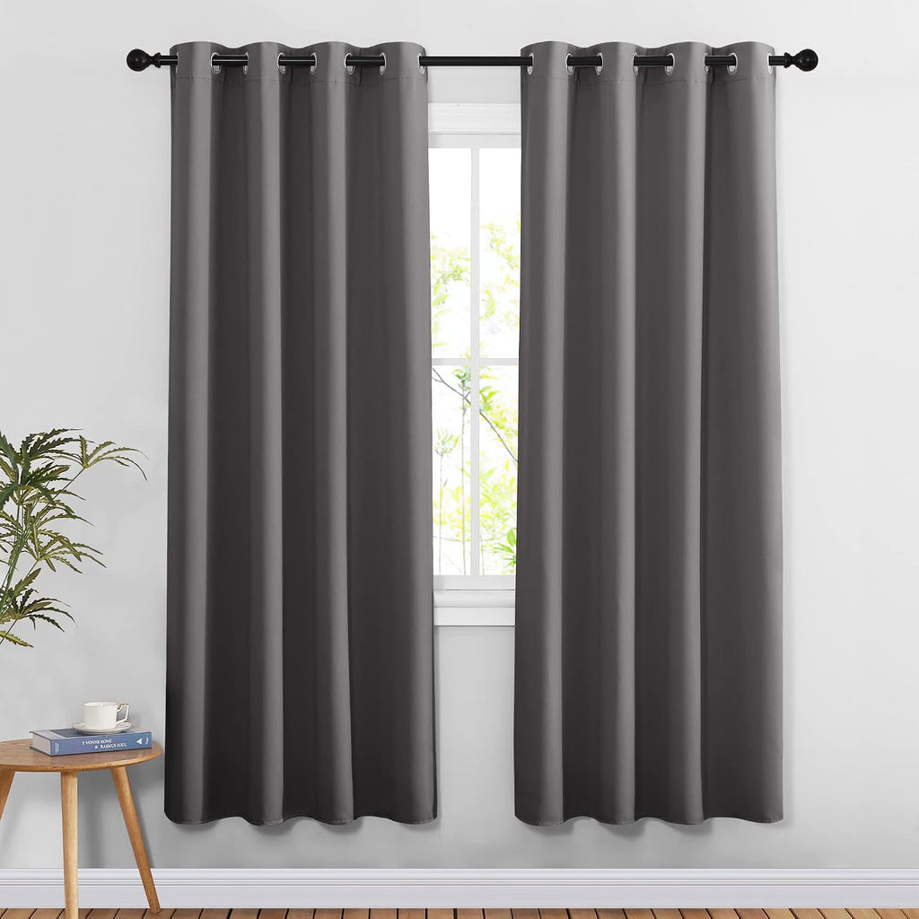 Nicetown Grey Blackout Curtains & Drapes for Doorway - Grommet Privacy Door Curtains Noise Reducing Thermal Insulated Window Treatments for…
