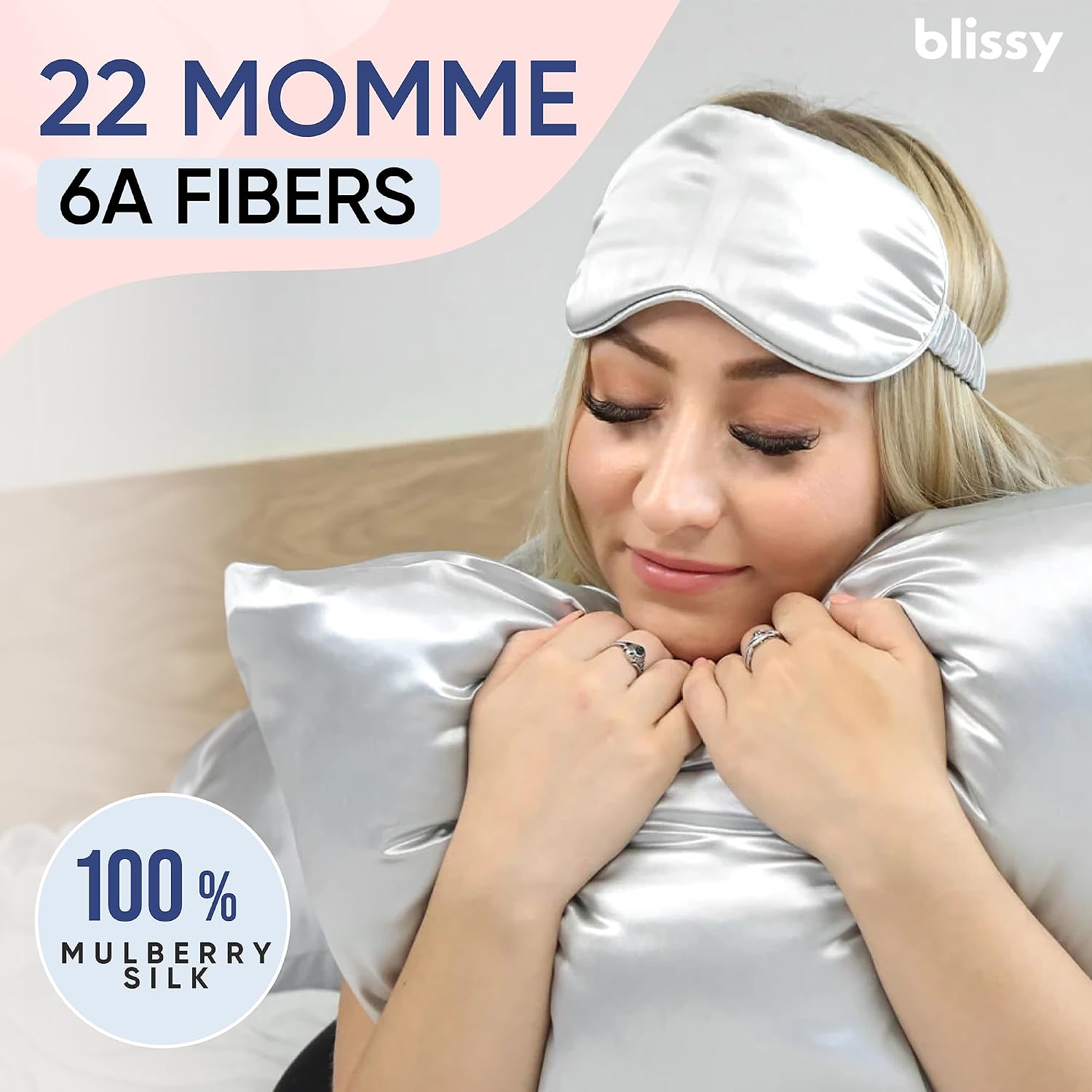 Blissy Silk Pillowcase - 100% Pure Mulberry Silk - 22 Momme 6A High-Grade Fibers - Silk Pillow Cover for Hair & Skin - Regular, Queen &…