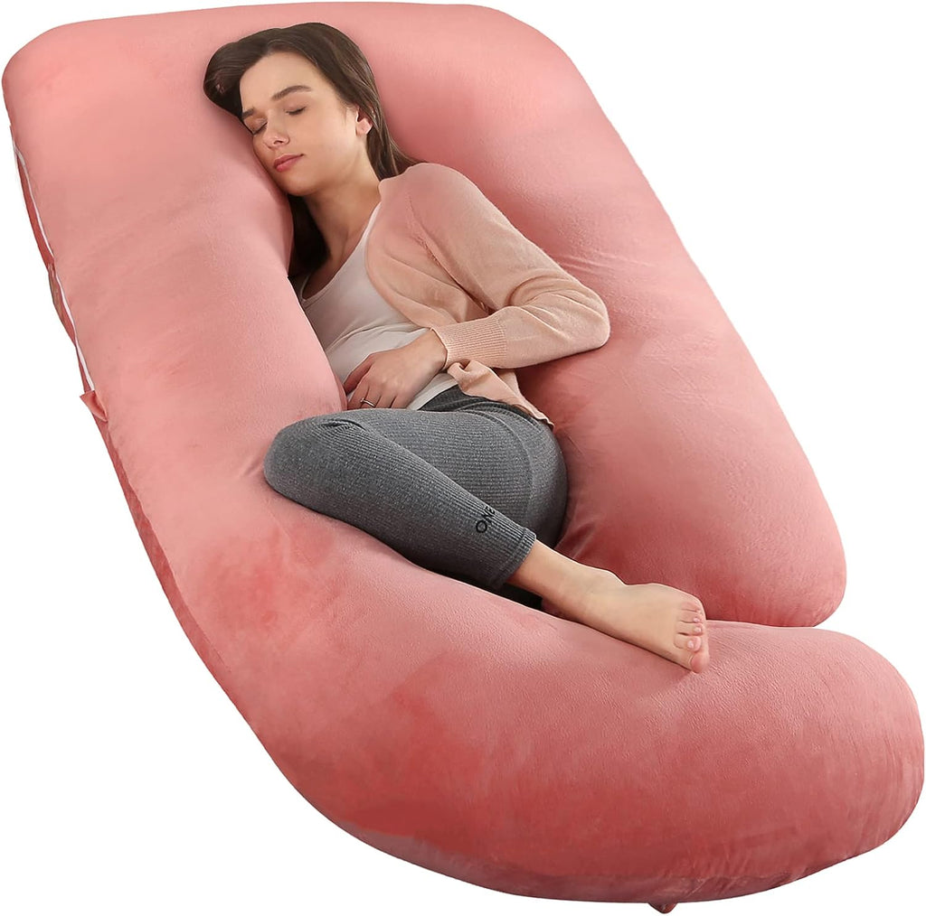 U-Shaped Full Body Pregnancy Pillow for Sleeping – 57" Maternity Pillow with Removable Cover, Support for Back, Legs, Belly & Hips…