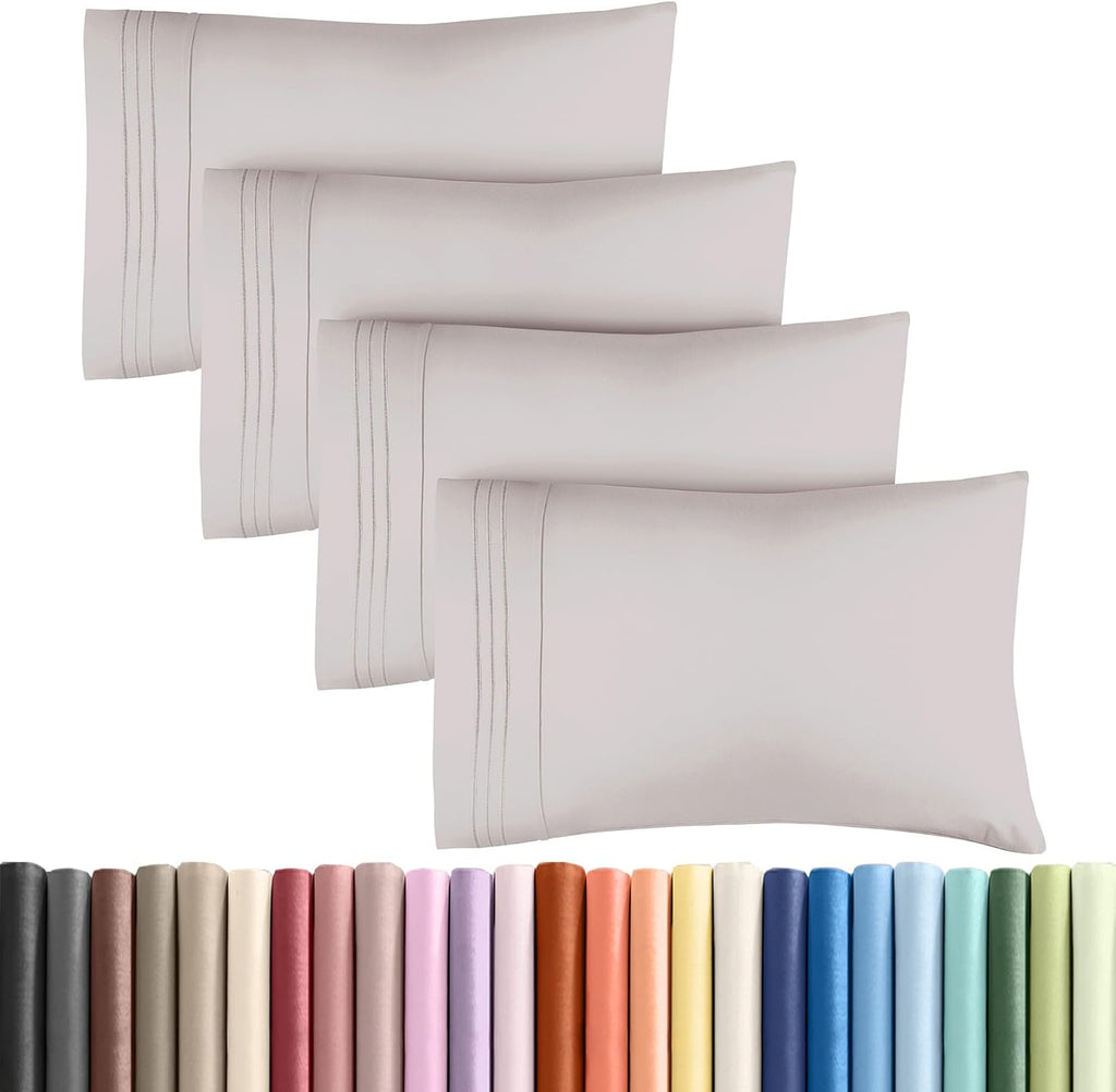 Queen Pillow Cases Set of 4 - Ultra Soft Hotel Quality Pillowcase Covers - Comfy, Cozy & Wrinkle Free - Shrink, Stain & Fade Resistant…