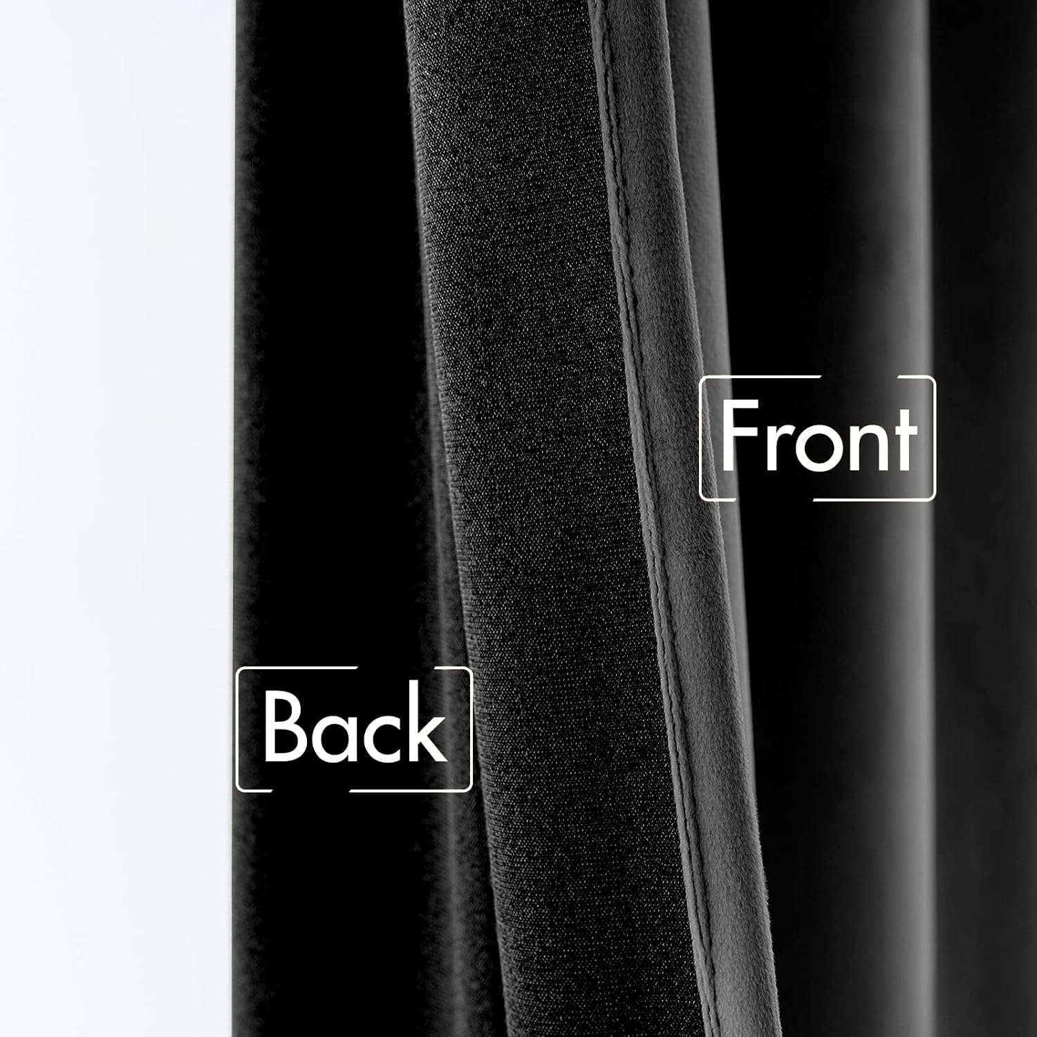 Miulee Black Velvet Curtains 63 inch Length 2 Panels - Luxury Blackout Curtains for Bedroom Living Room Thermal Insulated Super Soft Window…