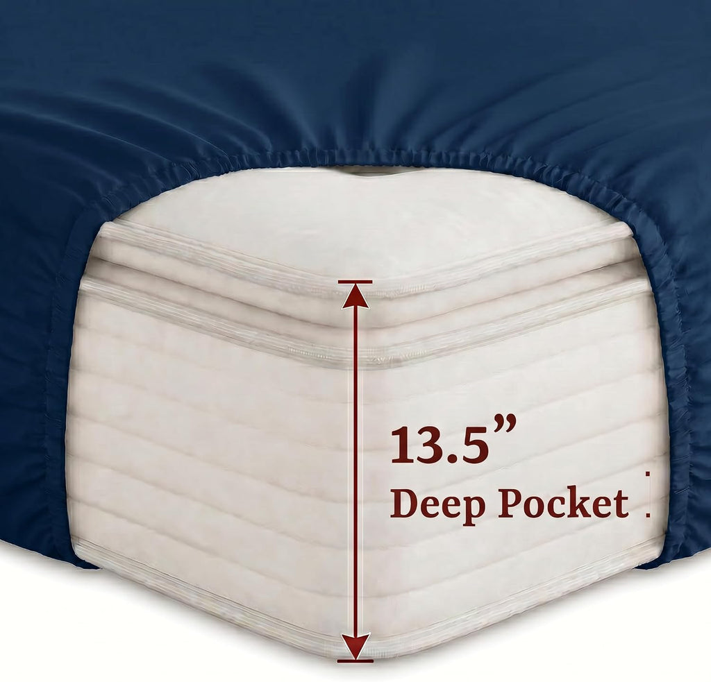 Perupima Peru Pima 285 Thread Count Percal Twin Sheet Set - 100% Peruvian Pima Cotton, 3 Piece (Flat, Fitted, 1 Pillowcase) - Cooling, Cris…