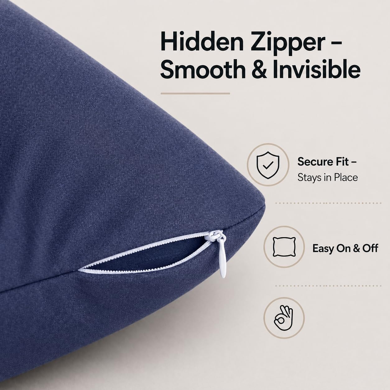 EVOLIVE Ultra Soft Body Pillow Cover 21"x54", Cozy Microfiber Pillowcase with Hidden Zipper, Breathable, Perfect for Pregnancy & Side…